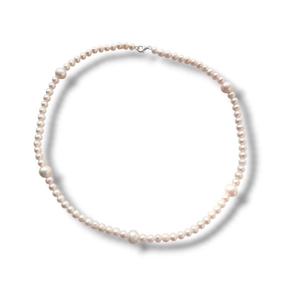 IPS International‎ Pearl Necklace- Sterling Silver 925 Stamped Clasp 18" Beaded